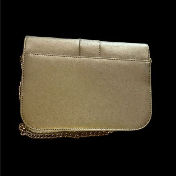 Gold Textured Leather Shoulder Bag Chain Strap Day, Night & Travel-Ready Chic - Picture 7 of 16